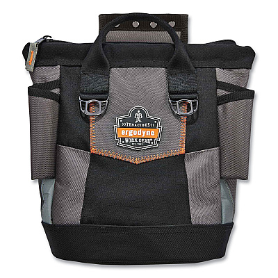 ergodyne Arsenal 5517 Premium Topped Tool Pouch with Zipper, 6 x 10 x 11.5, Polyester, Black (EGO13647)