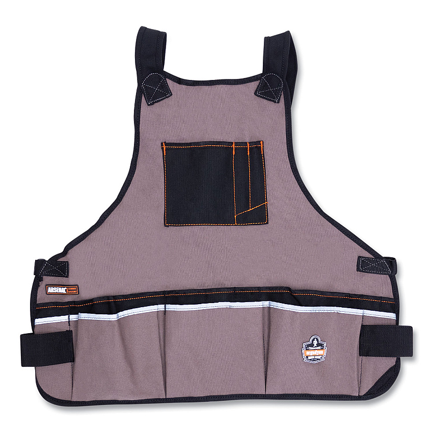 ergodyne Arsenal 5700 16-Pocket Apron, 16 Compartments, 20.8 x 23.6, Canvas, Gray (EGO13690)