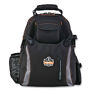 ergodyne Arsenal 5843 Tool Backpack Dual Compartment, 26 Compartments, 8.5 x 13.5 x 18, Ballistic Polyester, Black/Gray (EGO13743)