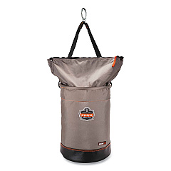 ergodyne Arsenal 5973 Hoist Bucket Tool Bag with D-Rings and Zipper Top, 12.5 x 12.5 x 17, Gray (EGO15973)