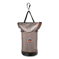 ergodyne Arsenal 5974 Hoist Bucket Tool Bag with Swiveling Carabiner and Zipper Top, 12.5 x 12.5 x 17, Gray (EGO15974)
