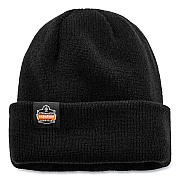 ergodyne N-Ferno 6811Z Rib Knit Hat with Zipper for Bump Cap Insert, One Size Fits Most, Black (EGO16801)