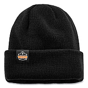 ergodyne N-Ferno 6811ZI Rib Knit Hat + Bump Cap Insert, One Size Fits Most, Black (EGO16811)