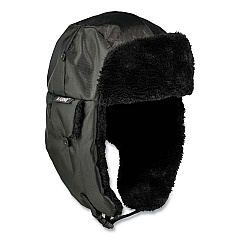 ergodyne N-Ferno 6802ZI Zipper Trapper Hat + Universal Bump Cap, L/XL, Black (EGO16899)