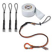 ergodyne Squids 3181 Tool Tethering Kit, 5 lb Max Working Capacity, 38" to 48" Long, Orange/Gray and Black (EGO19651)