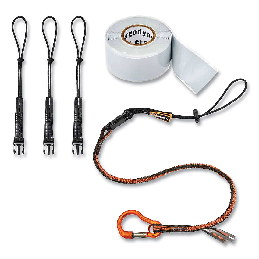 ergodyne Squids 3181 Tool Tethering Kit, 5 lb Max Working Capacity, 38" to 48" Long, Orange/Gray and Black (EGO19651)