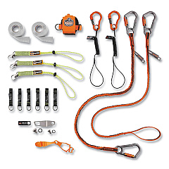ergodyne Squids 3184 Concrete Finisher + Mason Tool Tethering Kit, Assorted Max Working Capacities, Lengths and Colors (EGO19654)