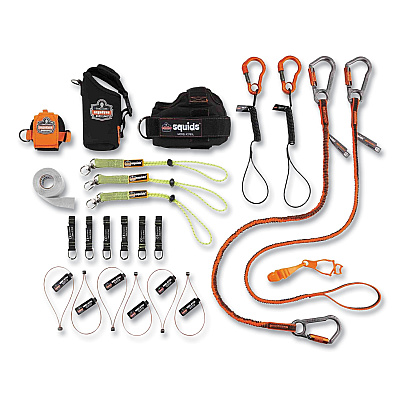 ergodyne Squids 3185 Glazier Tool Tethering Kit, Assorted Max Working Capacities, Lengths and Colors (EGO19655)