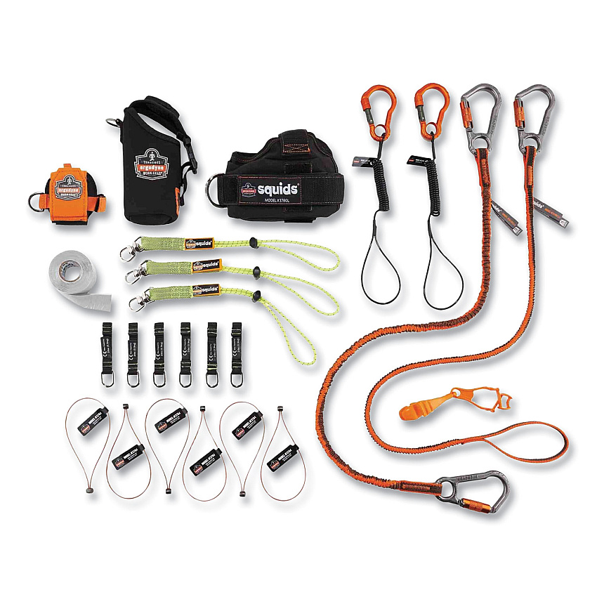 ergodyne Squids 3185 Glazier Tool Tethering Kit, Assorted Max Working Capacities, Lengths and Colors (EGO19655)