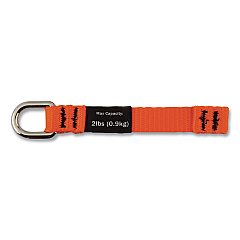 ergodyne Squids 3700 Nylon Webbing Tool Tails with D-Rings, 2lb Max Working Capacity, 4.5" Long, Orange/Black, 6/Pack, 10 Packs/Carton (EGO19704BULK)