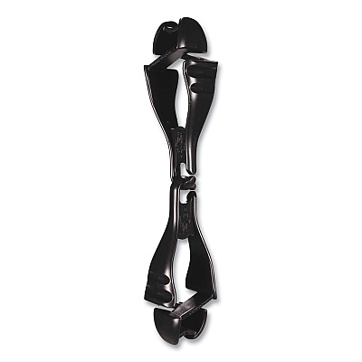 ergodyne Squids 3400 Glove Clip Holder with Dual Clips, 1 x 1 x 6.5, Acetal Copolymer, Black, 100/Carton (EGO19712BULK)