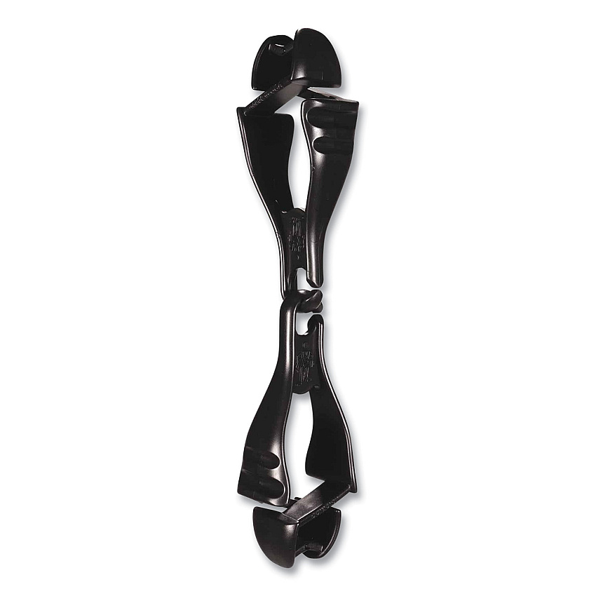 ergodyne Squids 3400 Glove Clip Holder with Dual Clips, 1 x 1 x 6.5, Acetal Copolymer, Black, 100/Carton (EGO19712BULK)