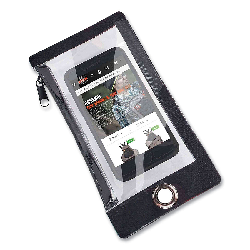 ergodyne Squids 3760 Phone Pouch + Trap for Standard Size Phones, Clear/Black (EGO19762)