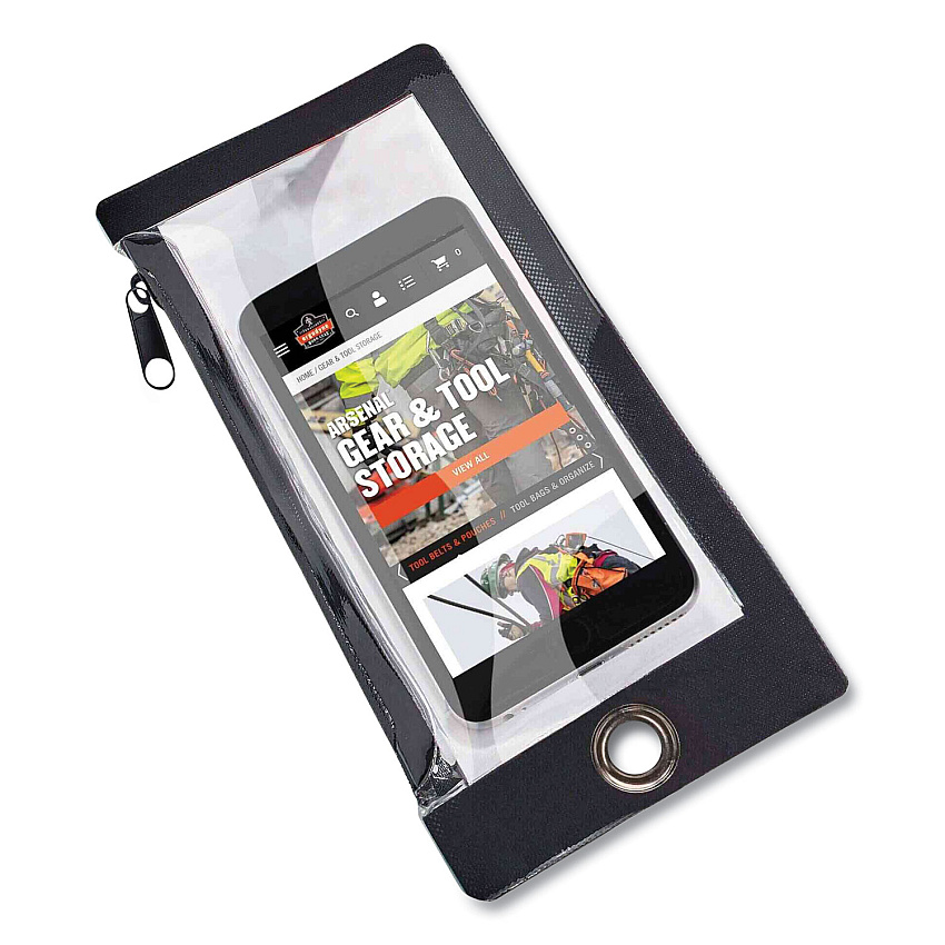 ergodyne Squids 3760 Phone Pouch + Trap for Plus Size Phones, Clear/Black (EGO19763)