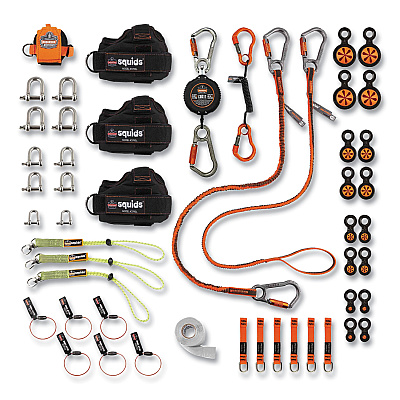 ergodyne Squids 3170 Tower Climber Tool Tethering Kit, Assorted Max Working Capacities, Lengths and Colors (EGO19670)