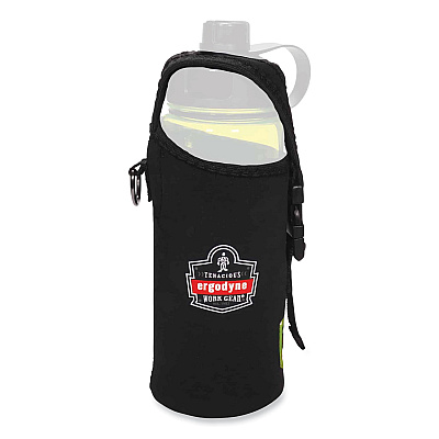ergodyne Squids 3775 Can + Bottle Holder Trap, Large, 3.62 x 7.25 x 2.5, Neoprene, Black (EGO19776)