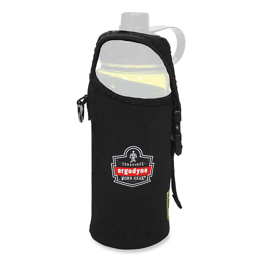 ergodyne Squids 3775 Can + Bottle Holder Trap, Large, 3.62 x 7.25 x 2.5, Neoprene, Black (EGO19776)