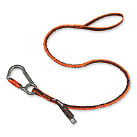 ergodyne Squids 3108F(x)Tool Lanyard with Locking Aluminum Carabiner + Loop, 15 lb Max Working Capacity, 38" to 48" Long, Orange/Gray (EGO19808)