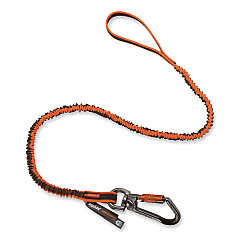 ergodyne Squids 3109F(x) Tool Lanyard, Swiveling Aluminum Carabiner + Loop, 25 lb Max Working Capacity, 38" to 48" Long (EGO19809)