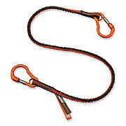 ergodyne Squids 3110F(x) Tool Lanyard with Aluminum Carabiners, 10 lb Max Working Capacity, 38" to 48" Long, Orange/Gray (EGO19822)