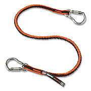ergodyne Squids 3111F(x) Tool Lanyard with Stainless Steel Carabiners,15 lb Max Working Capacity, 38" to 48" Long, Orange/Gray (EGO19823)