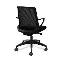 HON Cliq Office Chair, Supports Up to 300 lb, 17" to 22" Seat Height, Black Seat, Black Back, Black Base (HONCLQIMCU10T)
