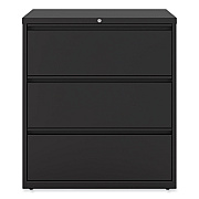 Alera Lateral File, 3 Legal/Letter/A4/A5-Size File Drawers, Black, 36" x 18.63" x 40.25" (ALEHLF3641BL)