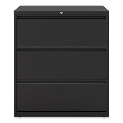 Alera Lateral File, 3 Legal/Letter/A4/A5-Size File Drawers, Black, 36" x 18.63" x 40.25" (ALEHLF3641BL)