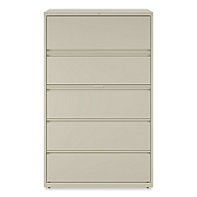 Alera Lateral File, 5 Legal/Letter/A4/A5-Size File Drawers, Putty, 42" x 18.63" x 67.63" (ALEHLF4267PY)