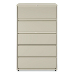 Alera Lateral File, 5 Legal/Letter/A4/A5-Size File Drawers, Putty, 42" x 18.63" x 67.63" (ALEHLF4267PY)