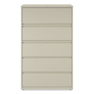Alera Lateral File, 5 Legal/Letter/A4/A5-Size File Drawers, Putty, 42" x 18.63" x 67.63" (ALEHLF4267PY)