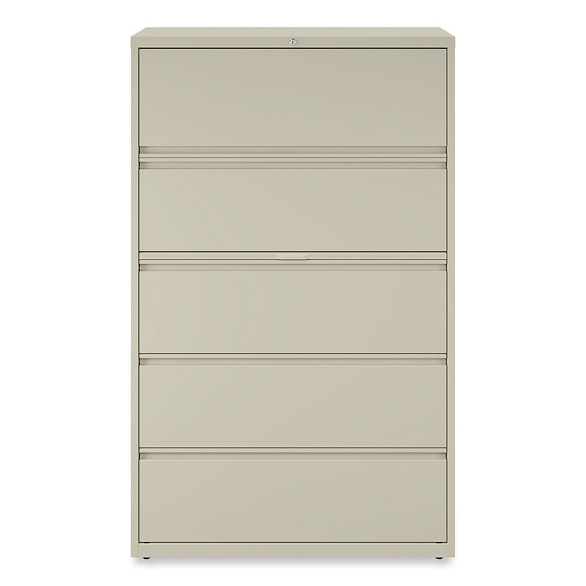 Alera Lateral File, 5 Legal/Letter/A4/A5-Size File Drawers, Putty, 42" x 18.63" x 67.63" (ALEHLF4267PY)