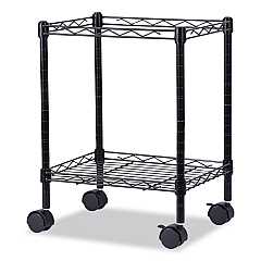 Alera Compact File Cart for Side-to-Side Filing, Metal, 1 Shelf, 1 Bin, 15.25" x 12.38" x 21", Black (ALEFW601416BL)