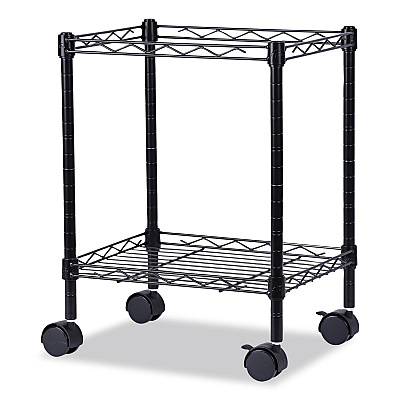 Alera Compact File Cart for Side-to-Side Filing, Metal, 1 Shelf, 1 Bin, 15.25" x 12.38" x 21", Black (ALEFW601416BL)