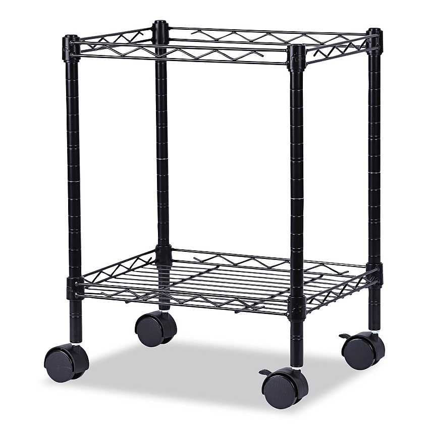 Alera Compact File Cart for Side-to-Side Filing, Metal, 1 Shelf, 1 Bin, 15.25" x 12.38" x 21", Black (ALEFW601416BL)