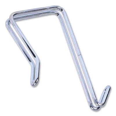Alera Single Sided Partition Garment Hook, Steel, 0.5 x 3.13 x 4.75, Over-the-Door/Over-the-Panel Mount, Silver, 2/Pack (CH1SR)