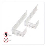 deflecto Partition Brackets, For Wall Files and File Pockets/1.5" to 2.5" Thick Partition Walls, Clear (OPBKT01)