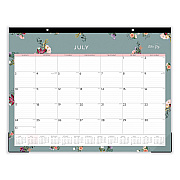 Blue Sky Greta Academic Year Desk Pad Calendar, Floral Artwork, 22 x 17, White/Green/Pink Sheets, 12-Month: July 2025 to June 2026 (136476)