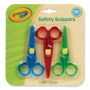 Crayola Safety Scissors, Rounded Tip, Straight Handle, Assorted Handle Colors, 3/Pack (811458)