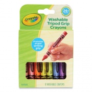 Crayola Washable Tripod Grip Crayons, Assorted Colors, 8/Pack (811460)