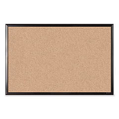 U Brands Cork Bulletin Board with Black Aluminum Frame, 35 x 23, Tan Surface (UBR2880U0001)