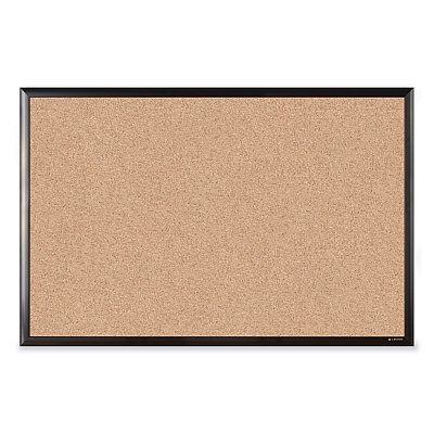 U Brands Cork Bulletin Board with Black Aluminum Frame, 35 x 23, Tan Surface (UBR2880U0001)