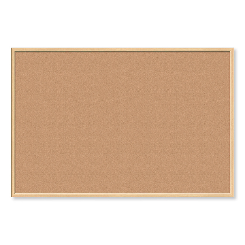 U Brands Cork Bulletin Board, 70 x 47, Tan Surface, Birch Wood Frame (UBR2872U0001)