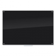 U Brands Black Glass Dry Erase Board, 70 x 47 (173U0001)