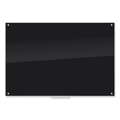 U Brands Black Glass Dry Erase Board, 70 x 47, Black Surface (UBR173U0001)