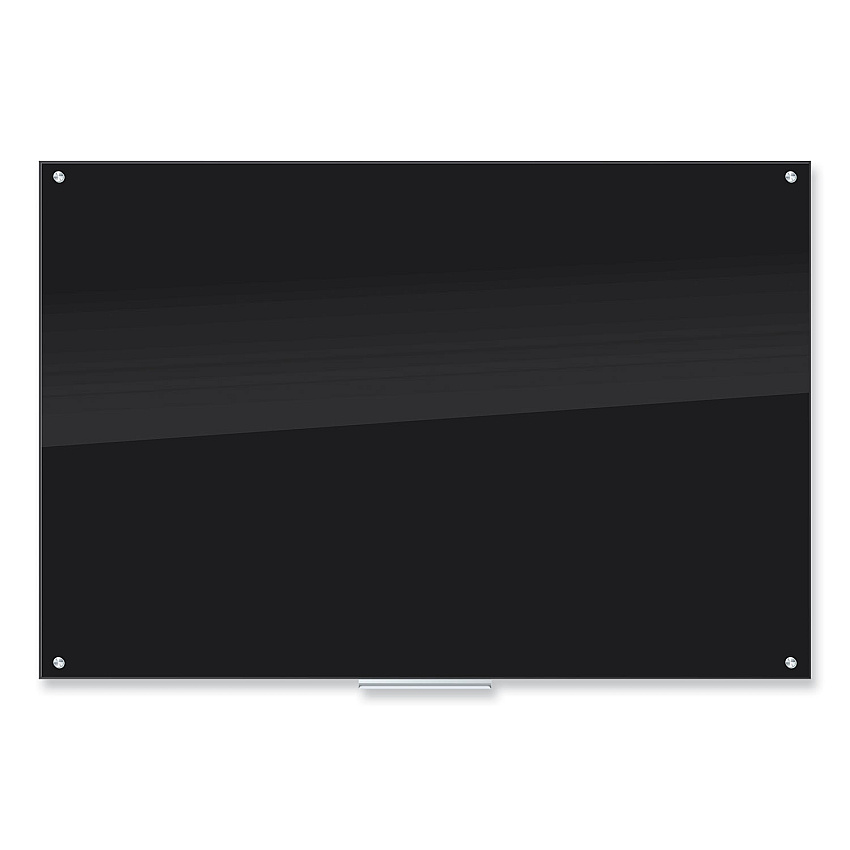 U Brands Black Glass Dry Erase Board, 70 x 47, Black Surface (UBR173U0001)