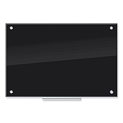 U Brands Black Glass Dry Erase Board, 35 x 23, Black Surface (UBR170U0001)
