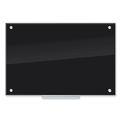 U Brands Black Glass Dry Erase Board, 35 x 23, Black Surface (UBR170U0001)
