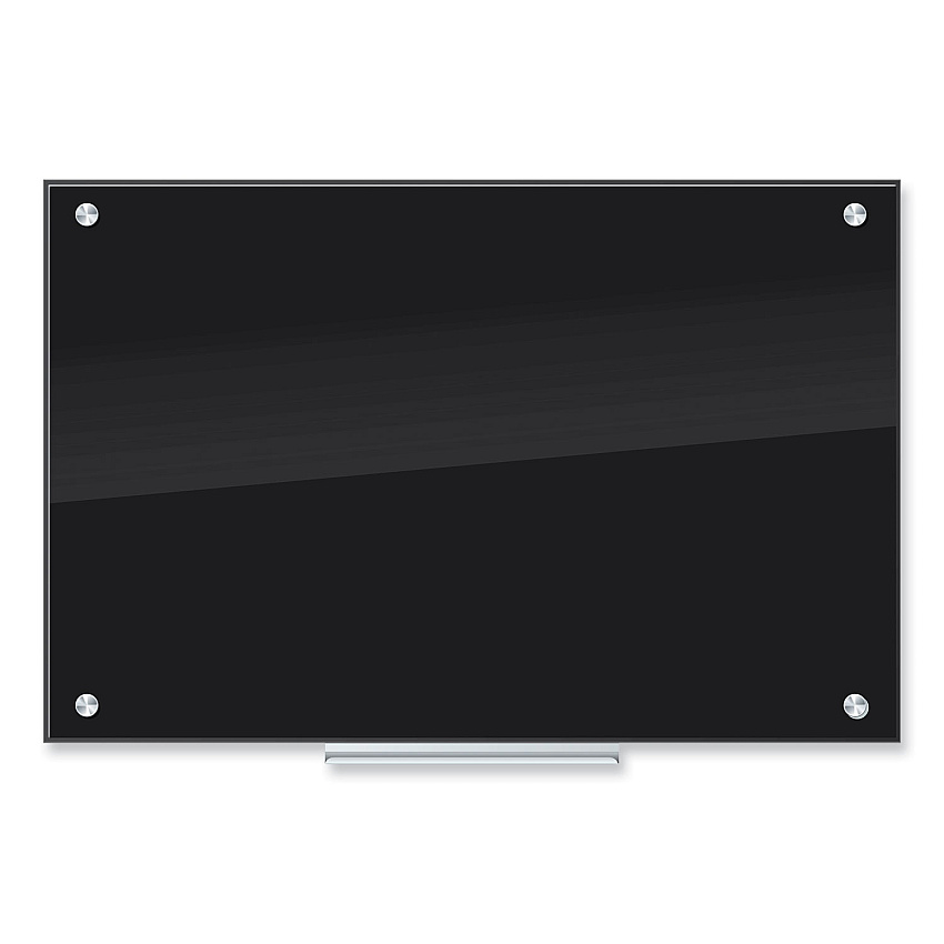 U Brands Black Glass Dry Erase Board, 35 x 23, Black Surface (UBR170U0001)