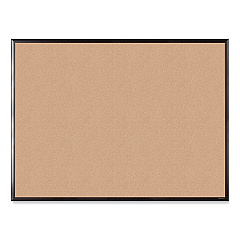 U Brands Cork Bulletin Board with Black Aluminum Frame, 47 x 35, Tan Surface (UBR050U0001)